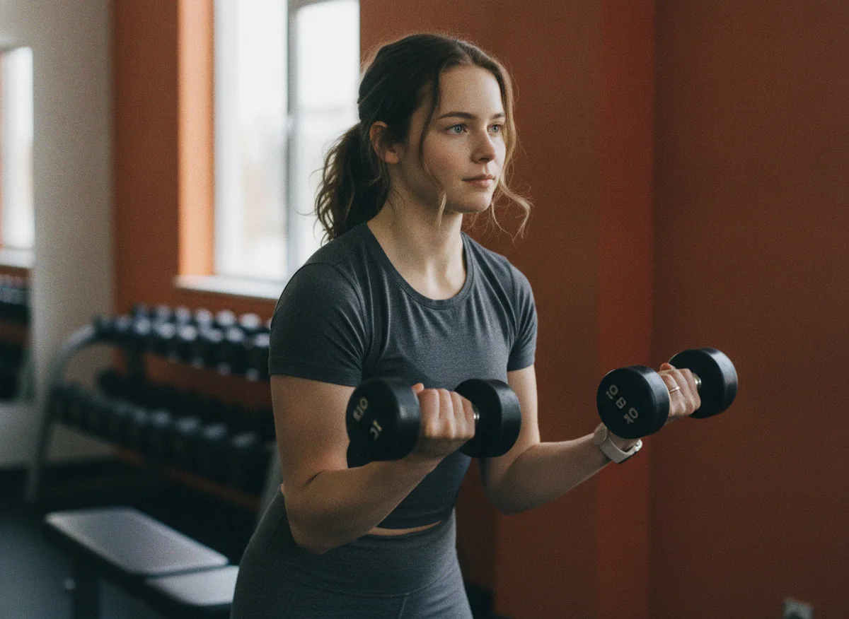 A woman on build muscle & tone care